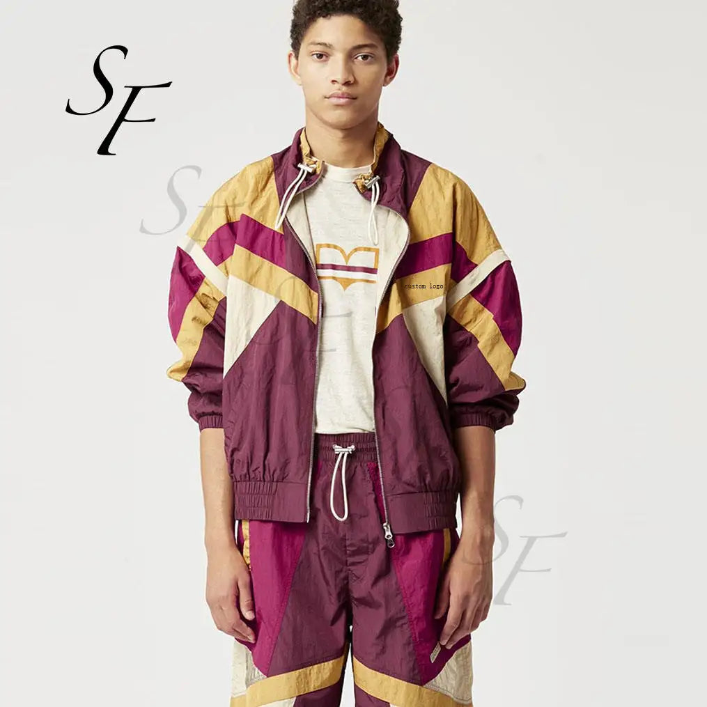 Custom Logo Plus Size Nylon Men's Cargo Stacked Pants Trousers Two Piece Casual Jogger Pants Set for Men