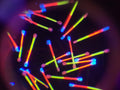 UV Multi-Spectrum Security Fibers Rainbow Orbit Star Type for Packaging Label Voucher Coupon Authentication Brand Protection