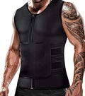 Wholesale Men Sport Slimming Black Zipper Corset Vest Neoprene Sweat Waist Slimming Vest Breathable Waist Trainer Vest