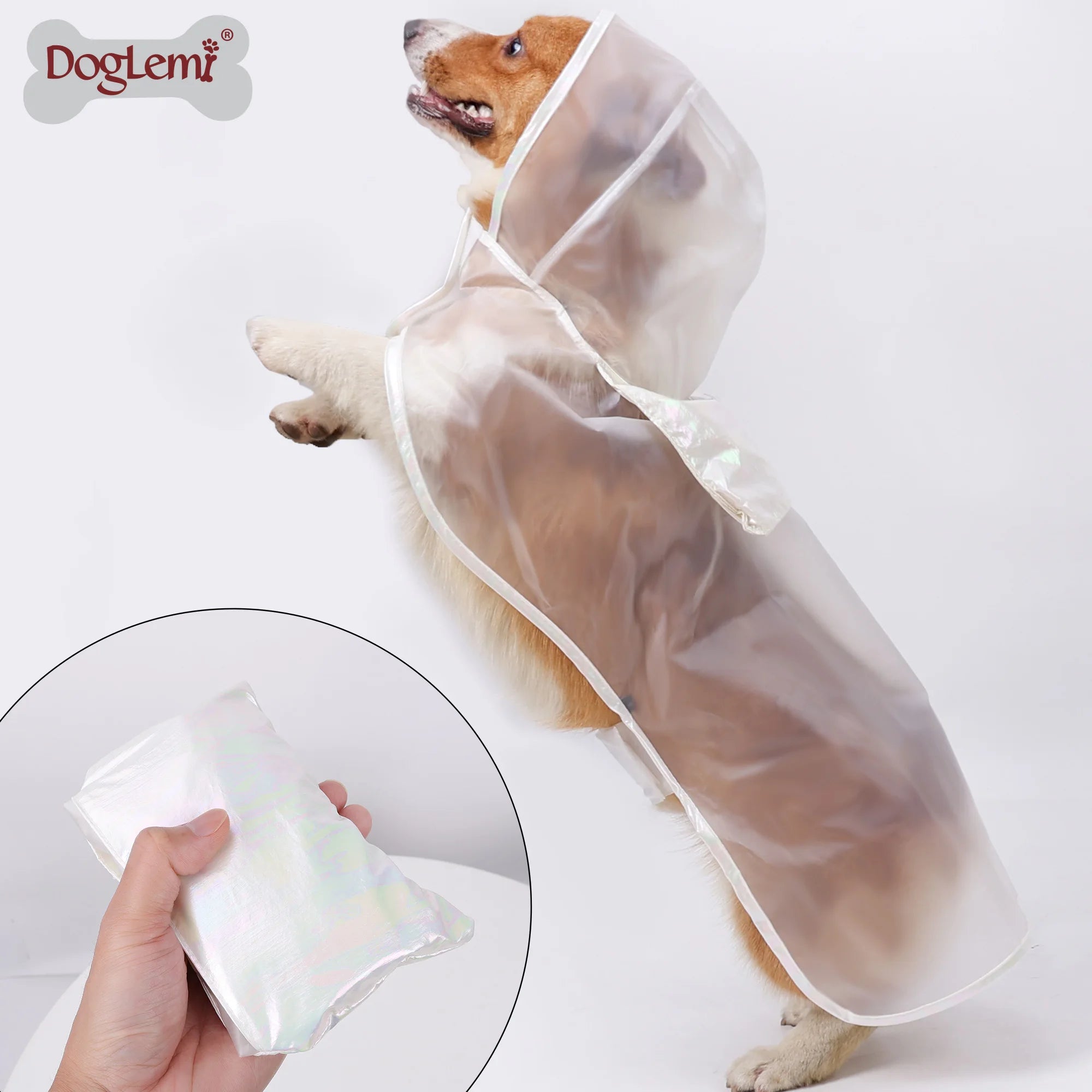 Lightweight Durable Waterproof Rain Jacket Luxury Vintage Style Dog Raincoat Fiber Material with Print Pattern for Summer Spring