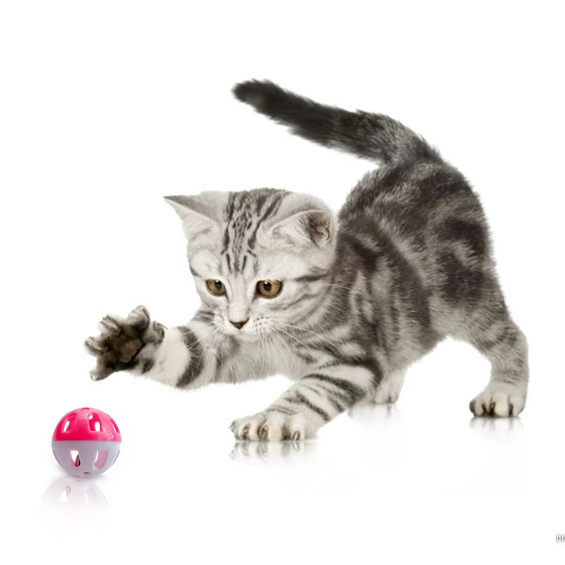 China Wholesale Eco-Friendly Plastic Cat Teaser Toy 3.7cm Two-Tone Hollow Bell Balls Pet Supplies with Voice Feature