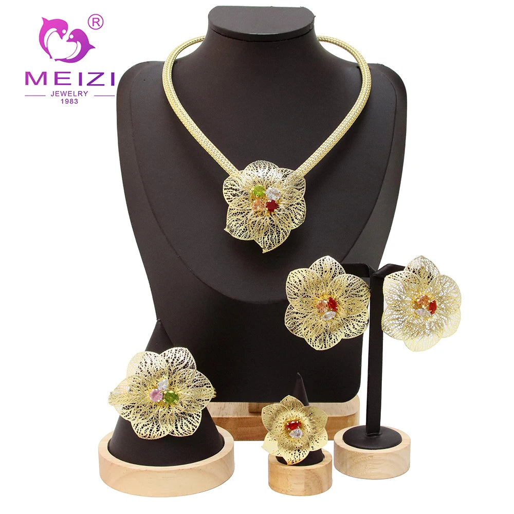 MEIZI JEWELRY Gold Women's Jewelry Set for Anniversary Celebration