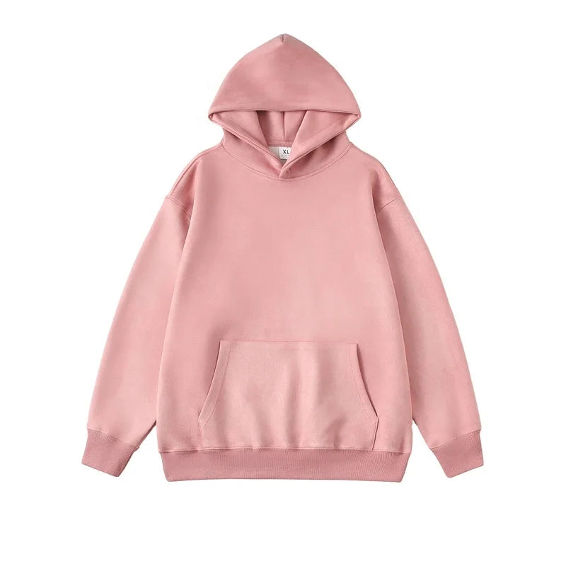 2025 Factory Direct Sale No String Hoodies 400 Gsm Hoodie Khaki Plain Color pink Hoodies