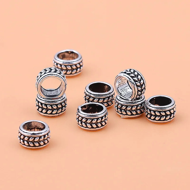 6mm 925 Sterling Silver Wheel Spacer Beads Antique Silver Tire Bead for Bracelet Necklace Jewelry Making Accessories Wholesale