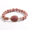 Spring/Summer New Fashion Simple Women's Jewelry 8mm Multi-colored Natural Stone Beaded Elastic Bracelet