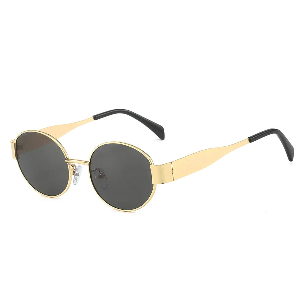 XY50211 Trendy Fashionable Lunette De Soleil Metal Shades UV400 Oval Sunglasses Unisex