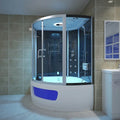 Shower Cabin with Glass Massage Function Steam Shower Room with Whirlpool Bath Black and White Aluminium Bathroom Enclosure