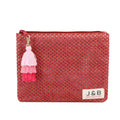 Fashion Eco Friendly Cosmetic Beach Bag Summer Hollow Out Lady Straw Bag Custom National Straw Clutch Beach Bag with Tassel