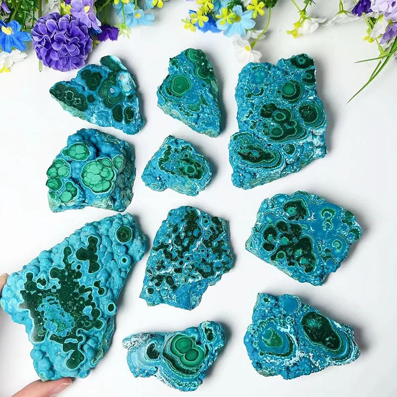 Raw Chrysocolla Polished Natural Rough Quartz Stone Chrysocolla Malachite Mineral Specimen Healing Stone for Decor