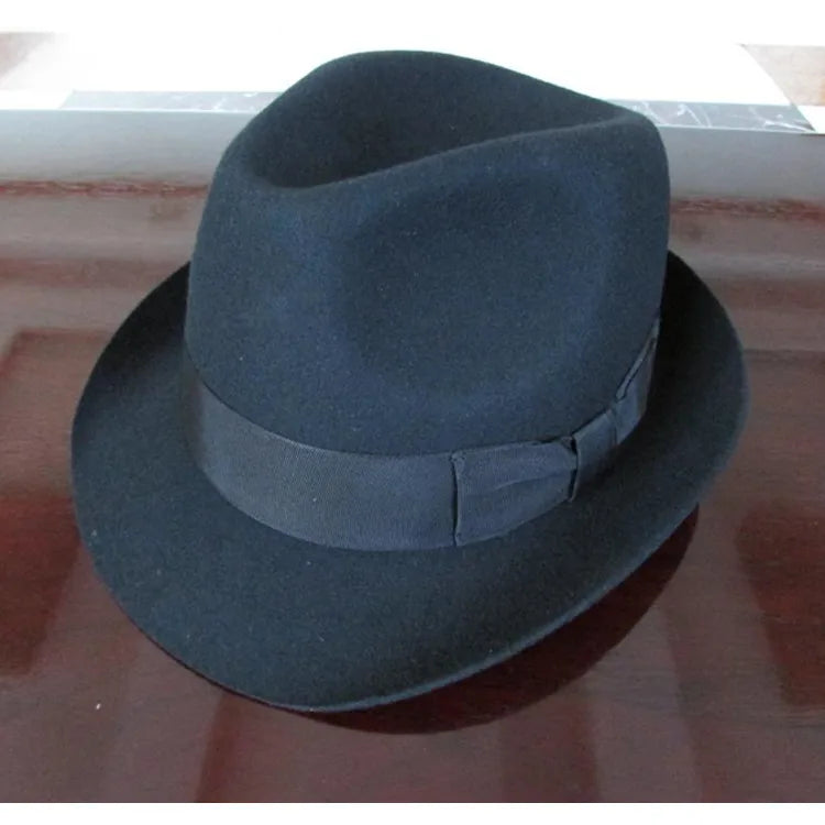 100% Wool Felt Fedora Hat Classical R107 Jazz Cap Homburg Hat for Adults Fashionable Small Top Hat for Casual and Party Scenes