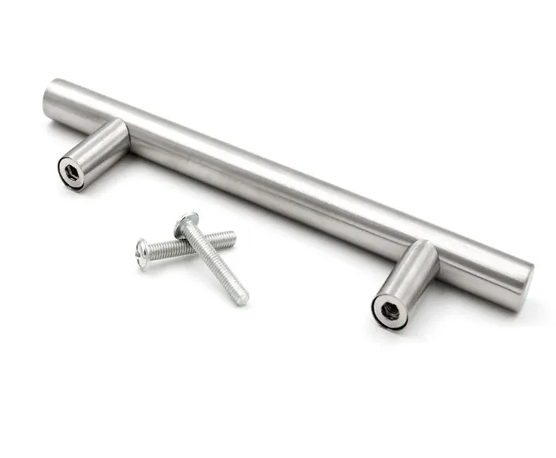 Modern Hotel Use Stainless Steel 304/316 Brushed Satin Nickel Finish Hollow Tube T-Bar Cabinet Handles Drawer Pulls 5-Year