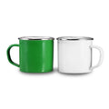 500ml Wholesale Bulk Custom Sublimation Blank Blue and White Camping Cup Stainless Steel Ceramic Enamel Coffee Mug
