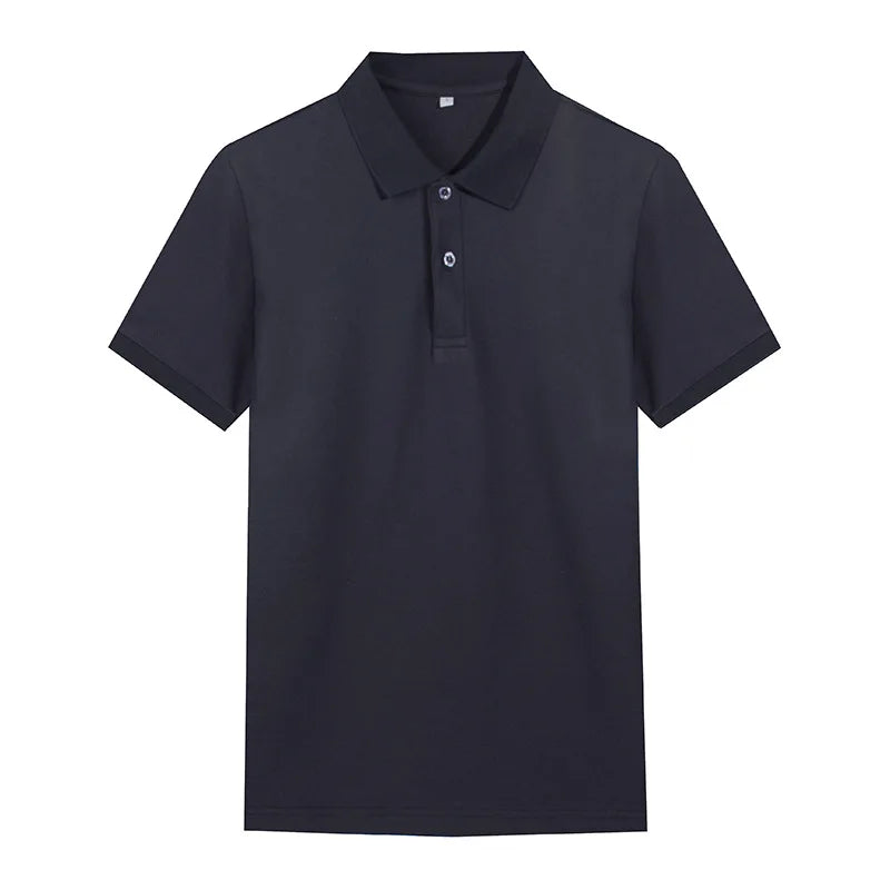 S-3XL Men's Short Sleeved Solid Color Lapel T-shirt Summer Business Custom Work Clothes Men's Clothing
