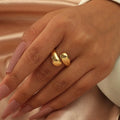 Ins Hot Selling Simple Water Drop Open Irregular Jewelry Rings for Girls Women
