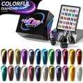 JTING Top Selling Colorful Diamond Cat Eye Gel Nail Polish Collection Box 24colors with Unique Design Display Chart