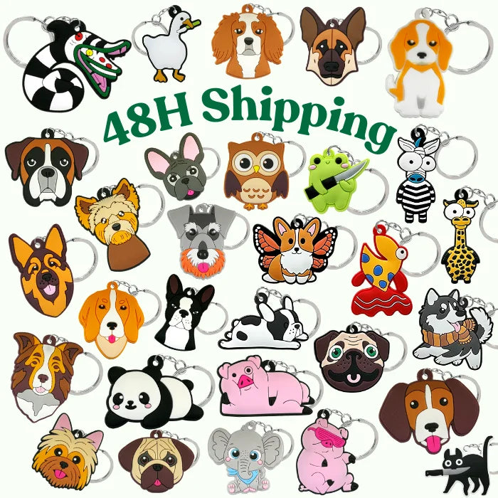 Popular Animal Panda Frog Pvc Keychain Keyring Wholesale Trend Designer Dog Cat Mom pink love Cute Accessories Keychain Bulk