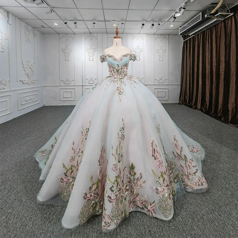 Jancember 9964 Elegant Flower Off Shoulder Evening Sweetheart Party Gowns Dresses