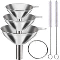 Novelty 3pcs Small Food Grade Stainless Steel Kitchen Funnels Set Essential Oil Spices Liquid CS-funnel03 Model 2pcs Cleaning
