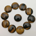Huiying Natural Smooth Round Yellow Tiger Eye 20mm Gemstone Cabochon Carving Crafts Crafts