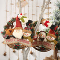 Christmas Decoration Supplies Santa Claus Snowman Elk Rattan Circle Pendant Christmas Wreath Garland Hanging Ornaments