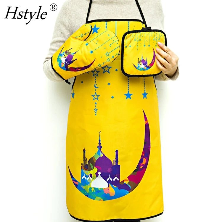 Ramadan Decoration Aprons Eid Mubarak Baking Anti-Hot Aprons  Pad Kitchen Muslim Islamic Ramadan Kareem Party Decor SD1576