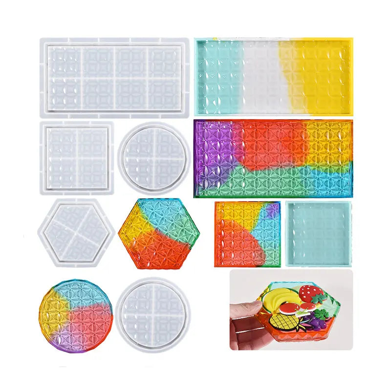 DIY Irregular Shape Eco-Friendly Silicone Tray Mold for Cake Tools Resin Rolling Tray with Shiny Opp Bag