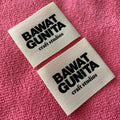 Custom 100% Organic Natural White Cotton Labelbeige Color Printing Cotton Fabric Tag for Jeans