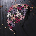 Baroque Wide Flower Crystal Hair Bands for Women Rhinestone Headband Vintage Hair Hoop Bow Elasticity Hairbands Hair Accessories