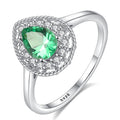Luxury Fine Jewelry 925 Sterling Silver Teardrop Shape Gemstone Fashion Water Drop Zircon Diamond Rings for Women