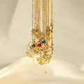 Women Necklace Birth Flower Necklace Gold Birthstone 12 Month Bouquet Pendant Floral 18K Gold Plated Necklace Jewelry