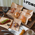MU 3 Size Food Packaging Bags Oil-proof Kraft Paper Bread Bags Toast Packing windows Bags Doughnut Bagel Paper