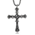 Fashion Casting 316L Stainless Steel Mens Hot Selling Black Enamel Cross Female Christian Jesus Pendant Cross Necklace