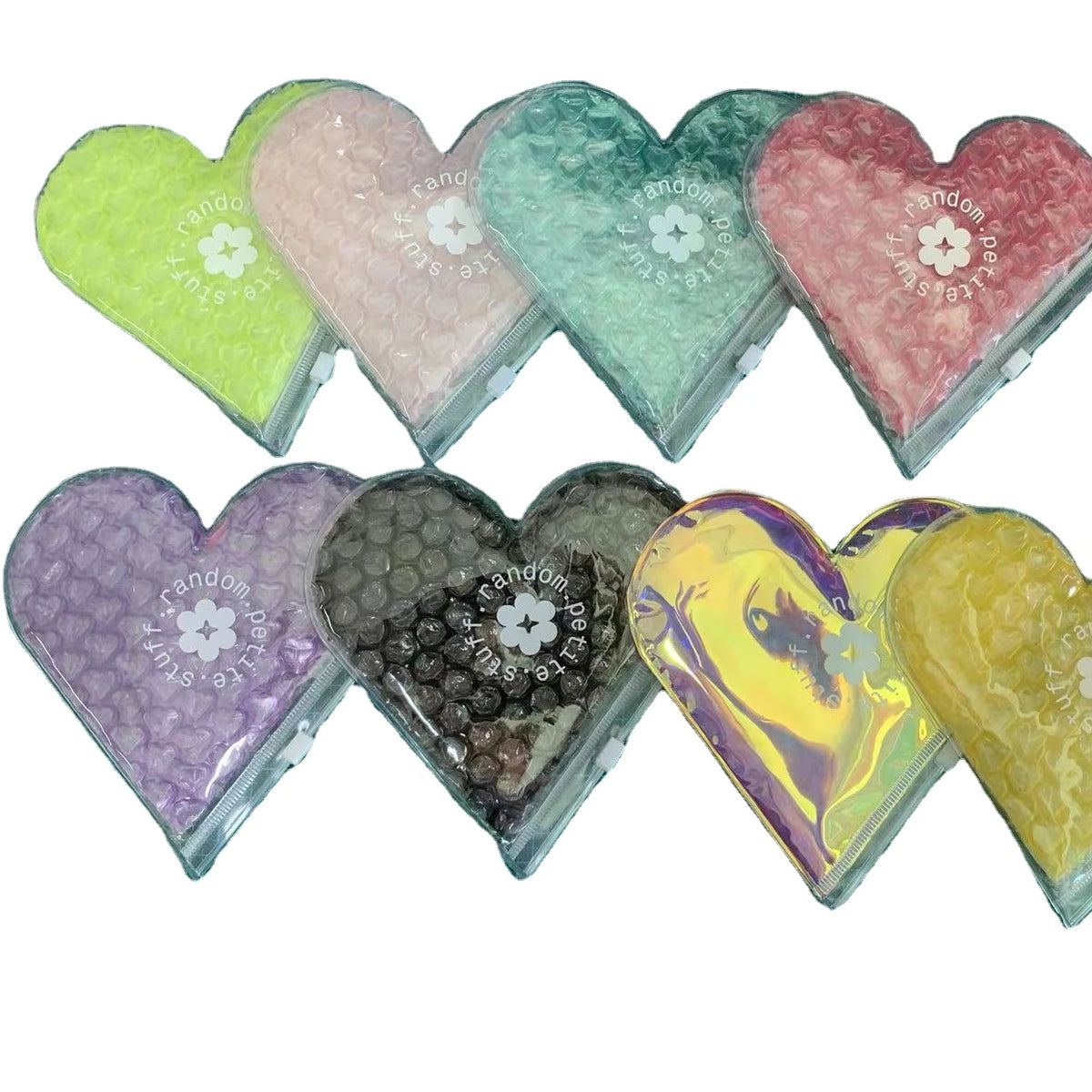 Square Bottom PVC Bubble Mailer Zip Lock Cushion Wrap with Zipper for Makeup Bags and Socks Multi-colored Carton Packed