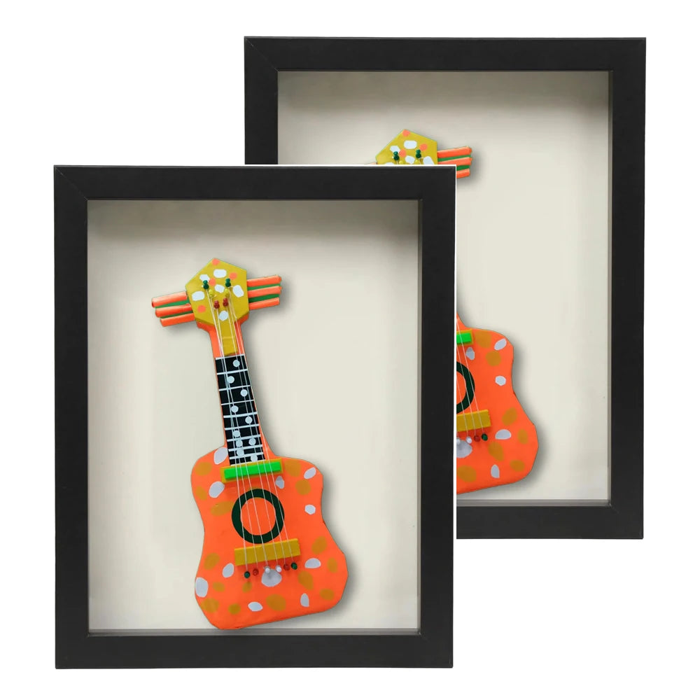 AIBO Walnut Wood MDF Eco-Friendly Japan Style Flower Photo Frame with 3D Shadow Box UV Printed Plexiglass Black