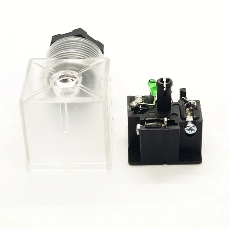 White Clear DIN43650A Solenoid Coil Plug Connector with Blue LED Indicator Light DC Voltage Product Category Valve Parts