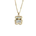 Wholesale Custom Natural Sea Shell Cute Animal Bear Pendant Necklace for Women Jewelry