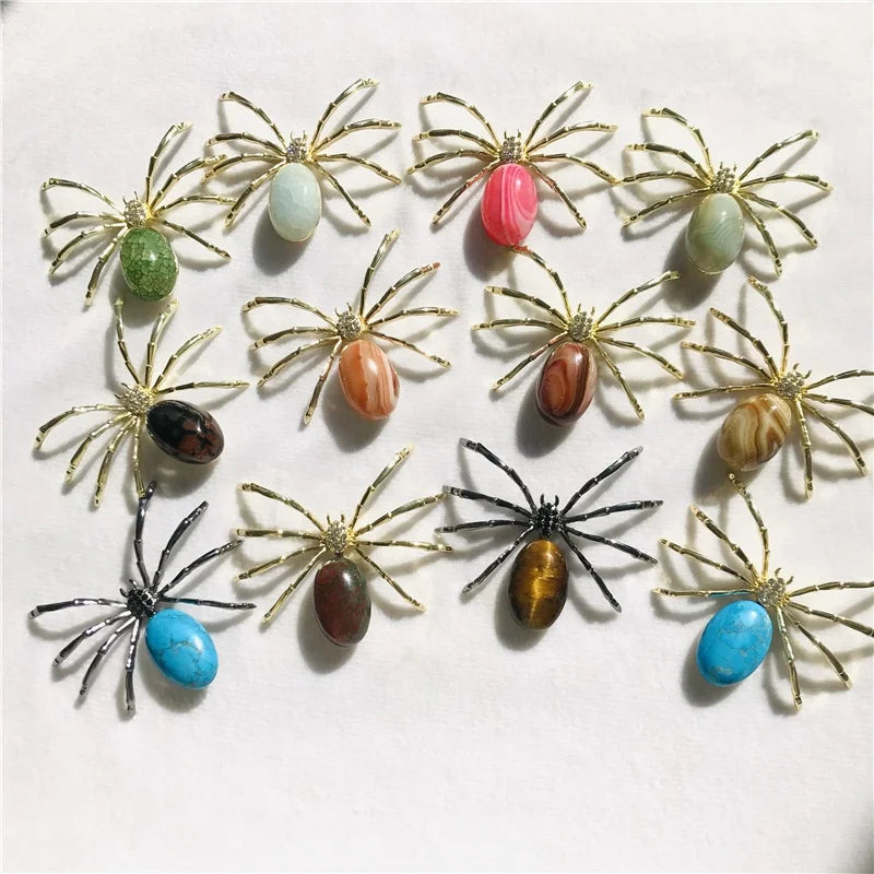 Wholesale High-quality Natural Healing Stones Polished Spider Crystal Spider for Decoration