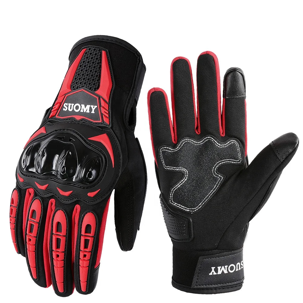 SUOMY Men Winter Waterproof Cycling Gloves Outdoor Sports Running Motorcycle Ski Touch Screen Gloves Non-slip Warm Full Fingers