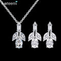 LUOTEEMI Fashion Necklace Earring Accessories Pendant Woman Girl Popular Earing CZ New Arrival Lady Jewelry Set
