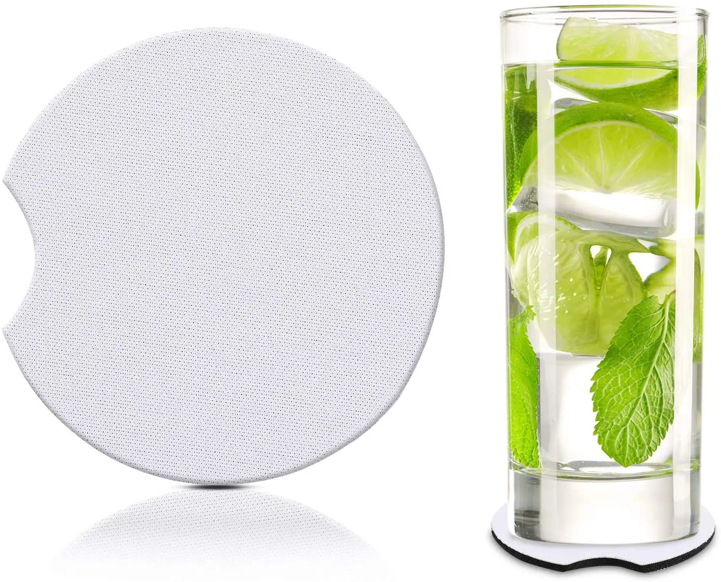 Customizable 2.6 Inch Neoprene Car Mug Coaster Eco-Friendly Sublimation Blank Novelty Design Kitchen Table Mats & Pads Gifts