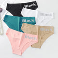 Seamless Sexy Breathable Underwear Solid Color Mid Waist Letter Ice Silk Ladies Bikini