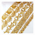 Gold Silver Thread Heavy Embroidery Lace Ribbon Shiny Diy Ethnic Garment Costume Dress Embellished Textile Iron-on Lace Trims
