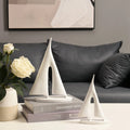 Hot Sell Minimalist Style Sailboat Sculpture Modern Home Decor Resin Figurine Office Decoration