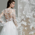 Flower Girl Gown Dress Fabric Wholesale Direct Bulk Lace Trim African Lace Fabric Wholesale for White butterfly Wedding Fabrics
