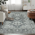 Machine Washable Rug 5'x7' Vintage Design Washable Area Rugs with Non Slip Rugs for Living Room Bedroom Traditional