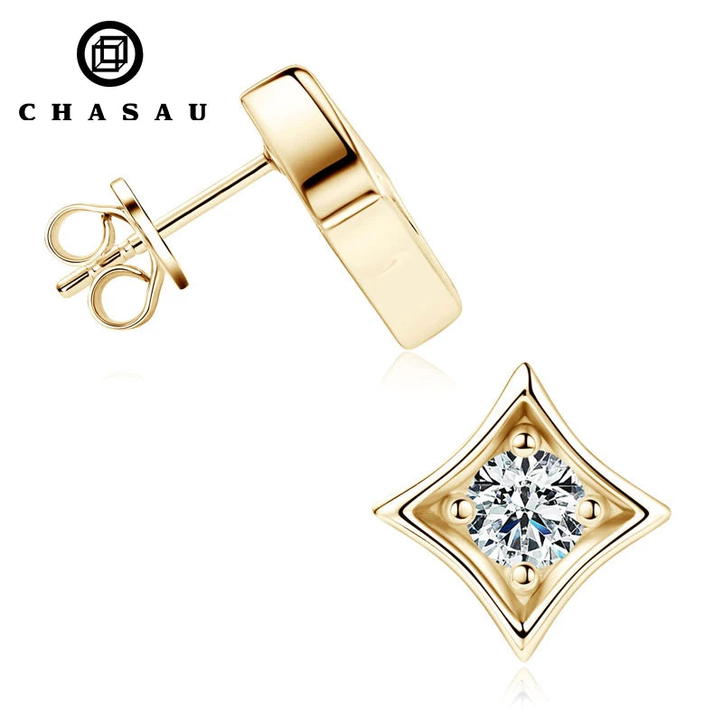 Sparkling Mini Ear Jewelry Gift 925 Sterling Silver 5mm 0.5ct Moissanite square Stud Earrings for Women Girls