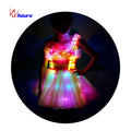 Hot LED Light Girls Dance Dress Latin Performance Belly Event Skirt Tutu Dress