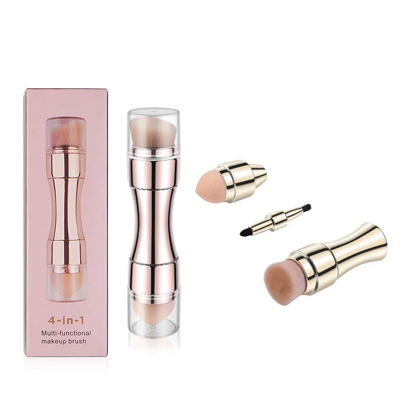 2026 Popular Four-in-One New Makeup Set Multifunctional Portable Foundation Brush Blush Brush Lip Brush