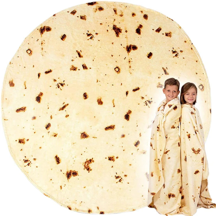 Custom Digital Print Double Sided Flannel Blanket Pancake Pizza Burrito Gift Chunky Knit Sublimation Taco Coral Fleece Japan