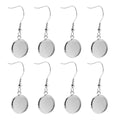 Gold Plated Stainless Steel Base Cabochon Earrings Flat Back Bezel Tray Hook 6/8/10/12/14/16/18/20MM Sizes for Drop Gift